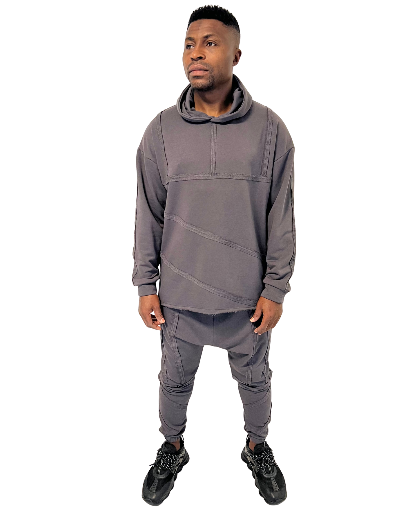 Dark Grey Tracksuit with Stitch Detail