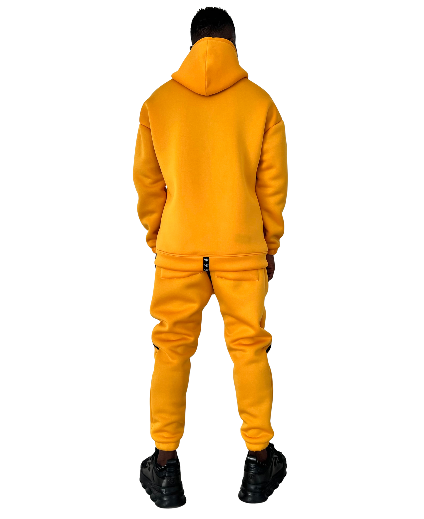 Yellow Tracksuit with Applied Black Stripes