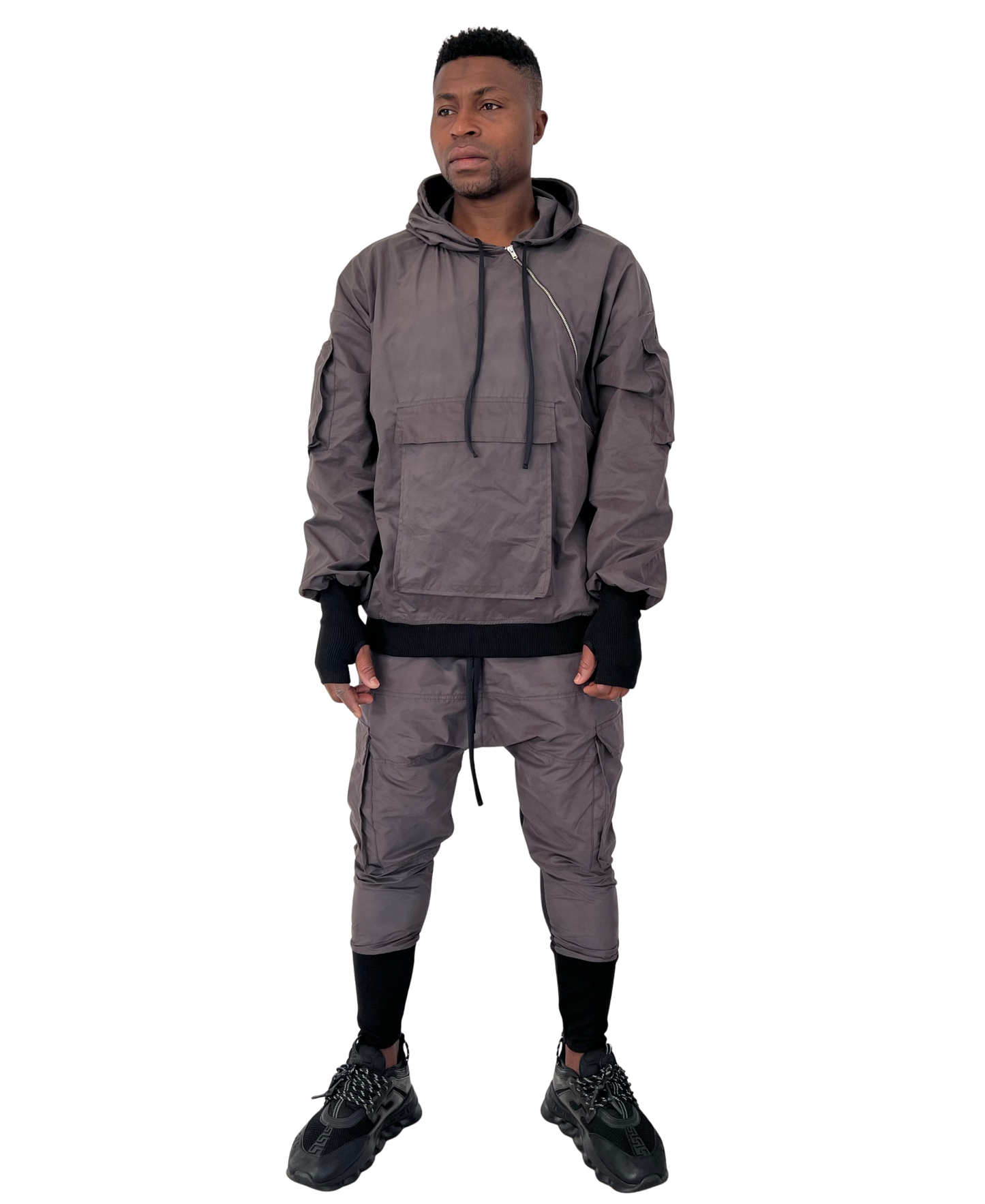 Black Tracksuit with Cappuccino Velvet Shell