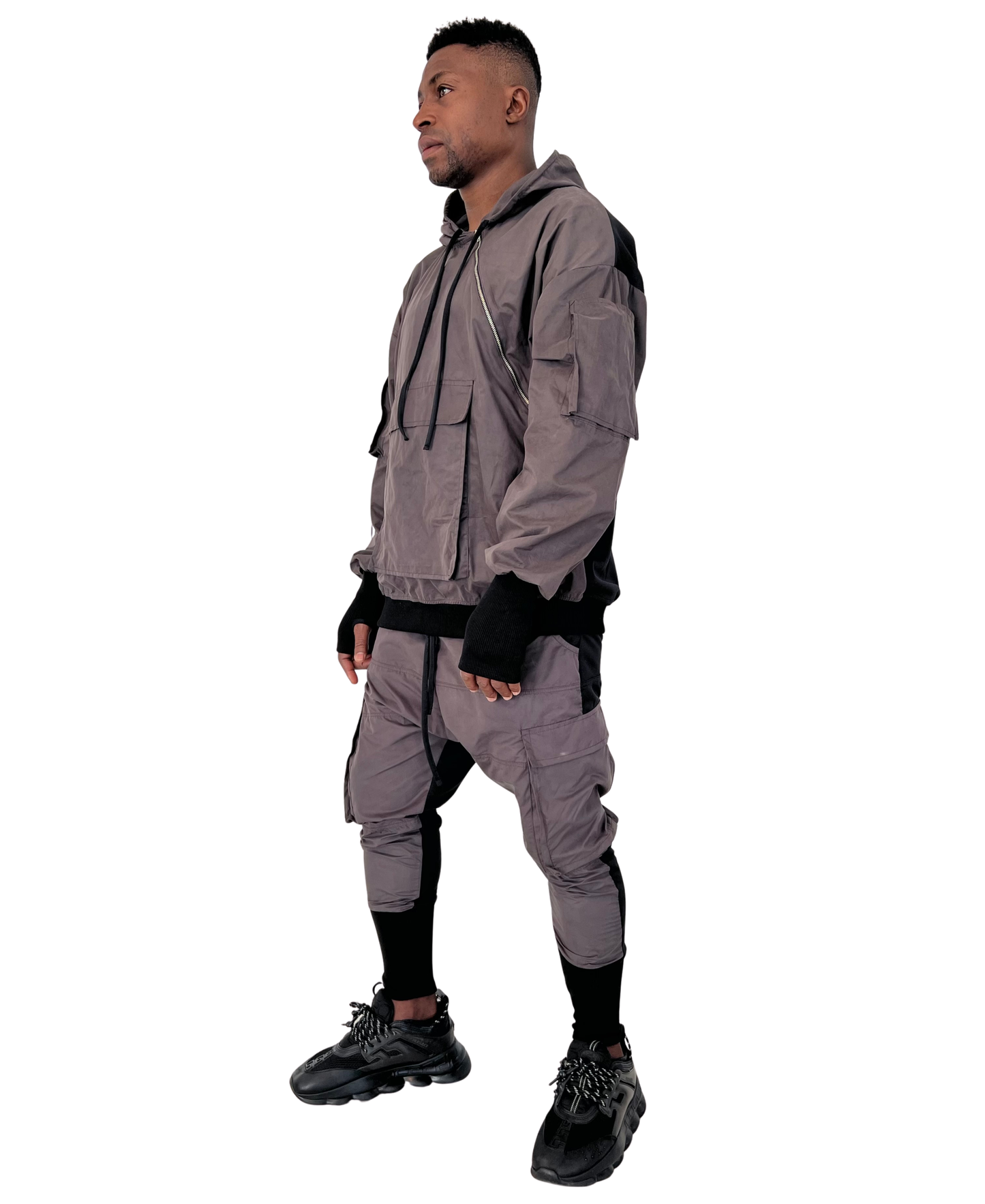Black Tracksuit with Cappuccino Velvet Shell