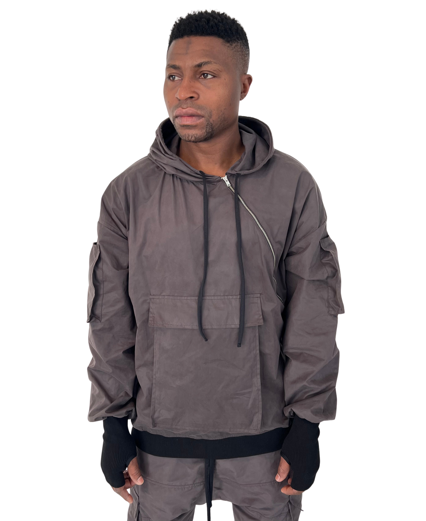 Black Tracksuit with Cappuccino Velvet Shell