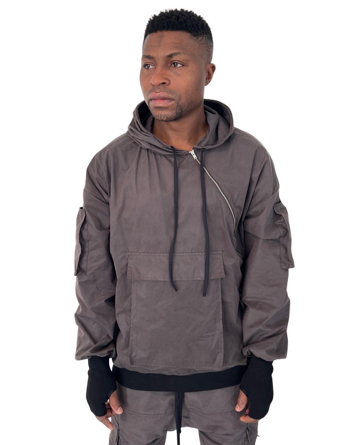 Black Tracksuit with Cappuccino Velvet Shell