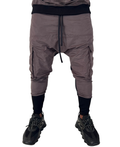 Black and Brown Velvet-Panel Trousers