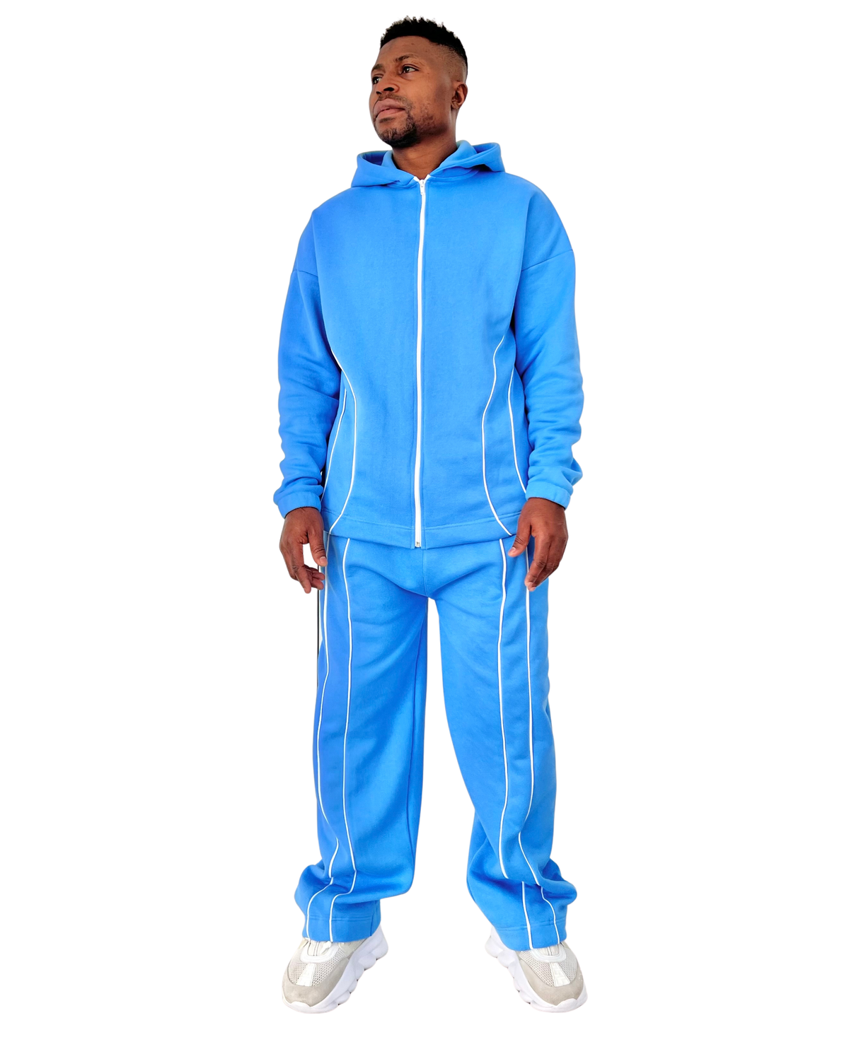 Navy Tracksuit with White Accents