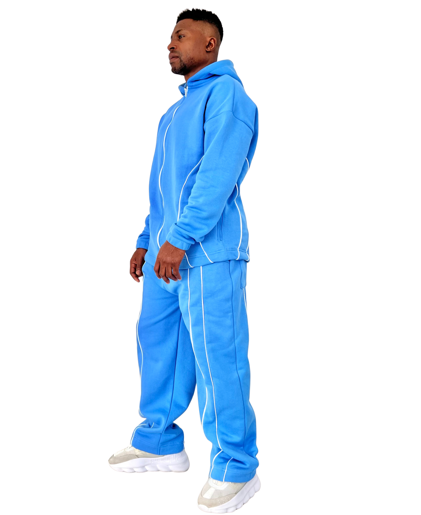 Navy Tracksuit with White Accents