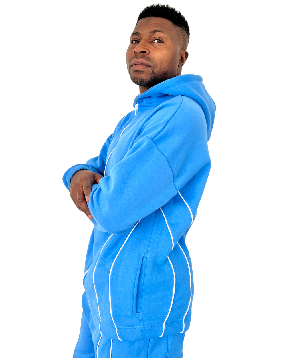 Navy Tracksuit with White Accents