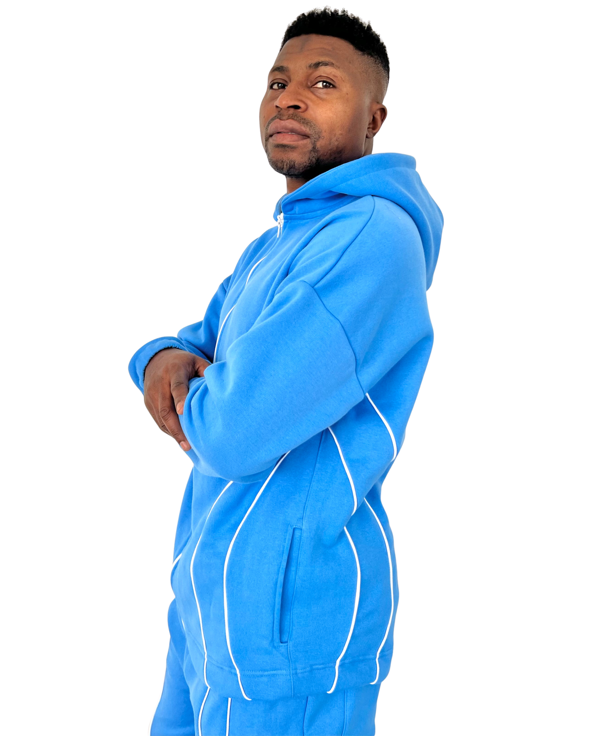 Navy Tracksuit with White Accents