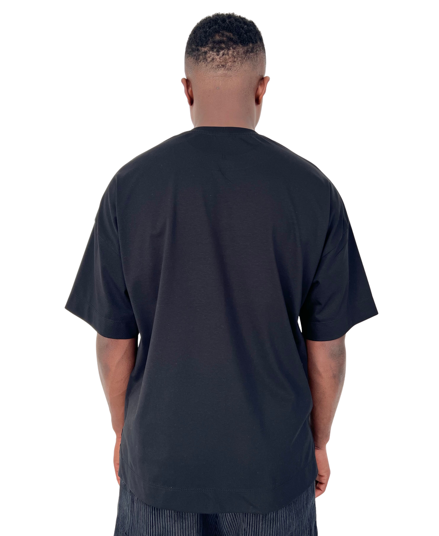 Black T-Shirt with Teddy Bear Print