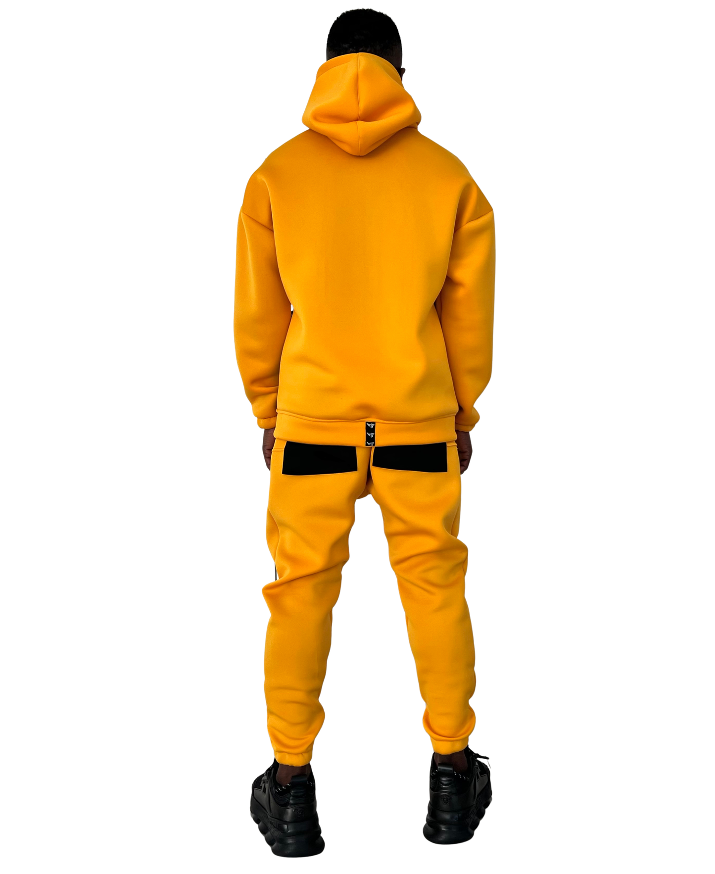 Yellow Tracksuit with Hand-Applied Black Pattern
