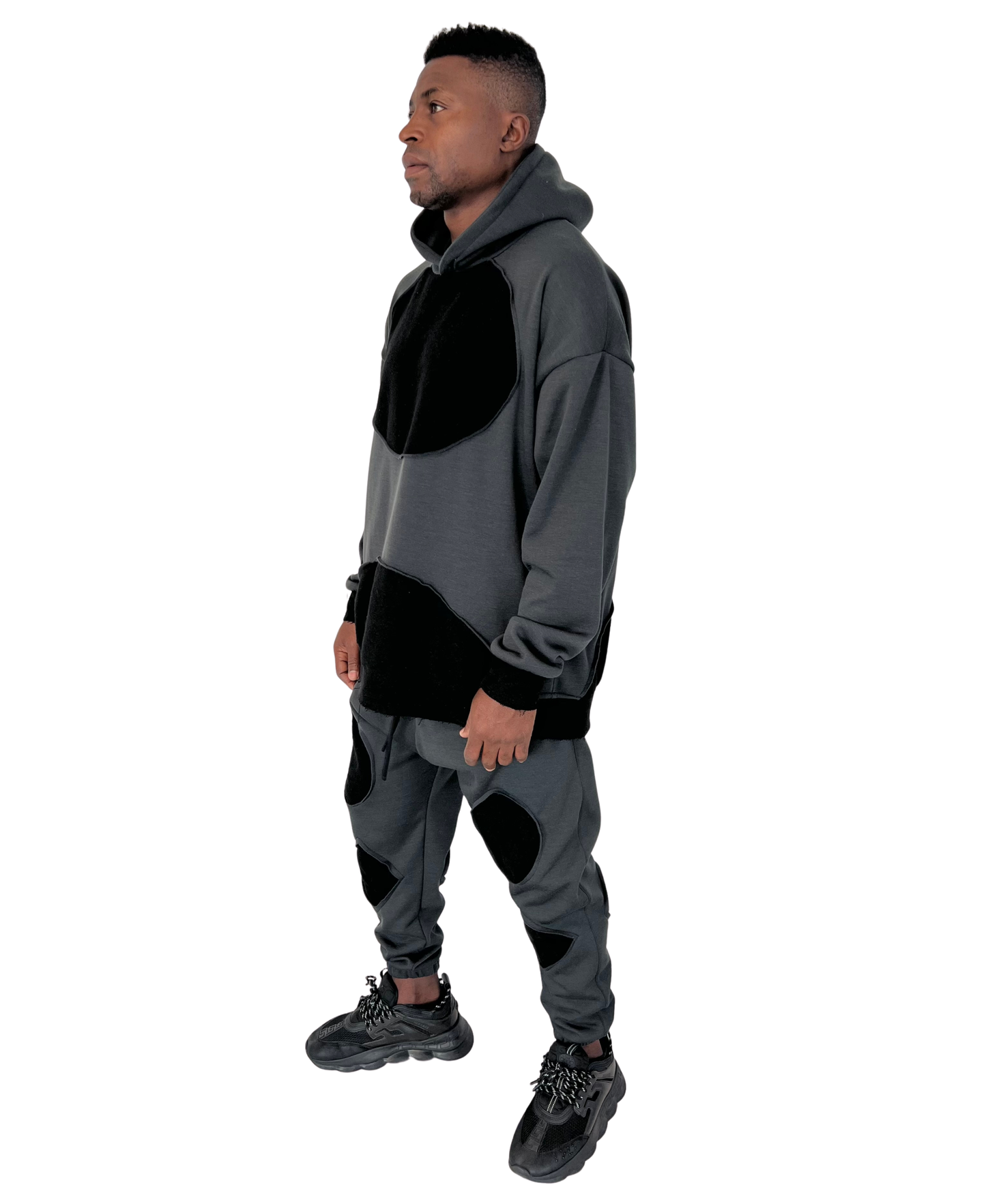 Grey Tracksuit with Black Cut-Out Detail