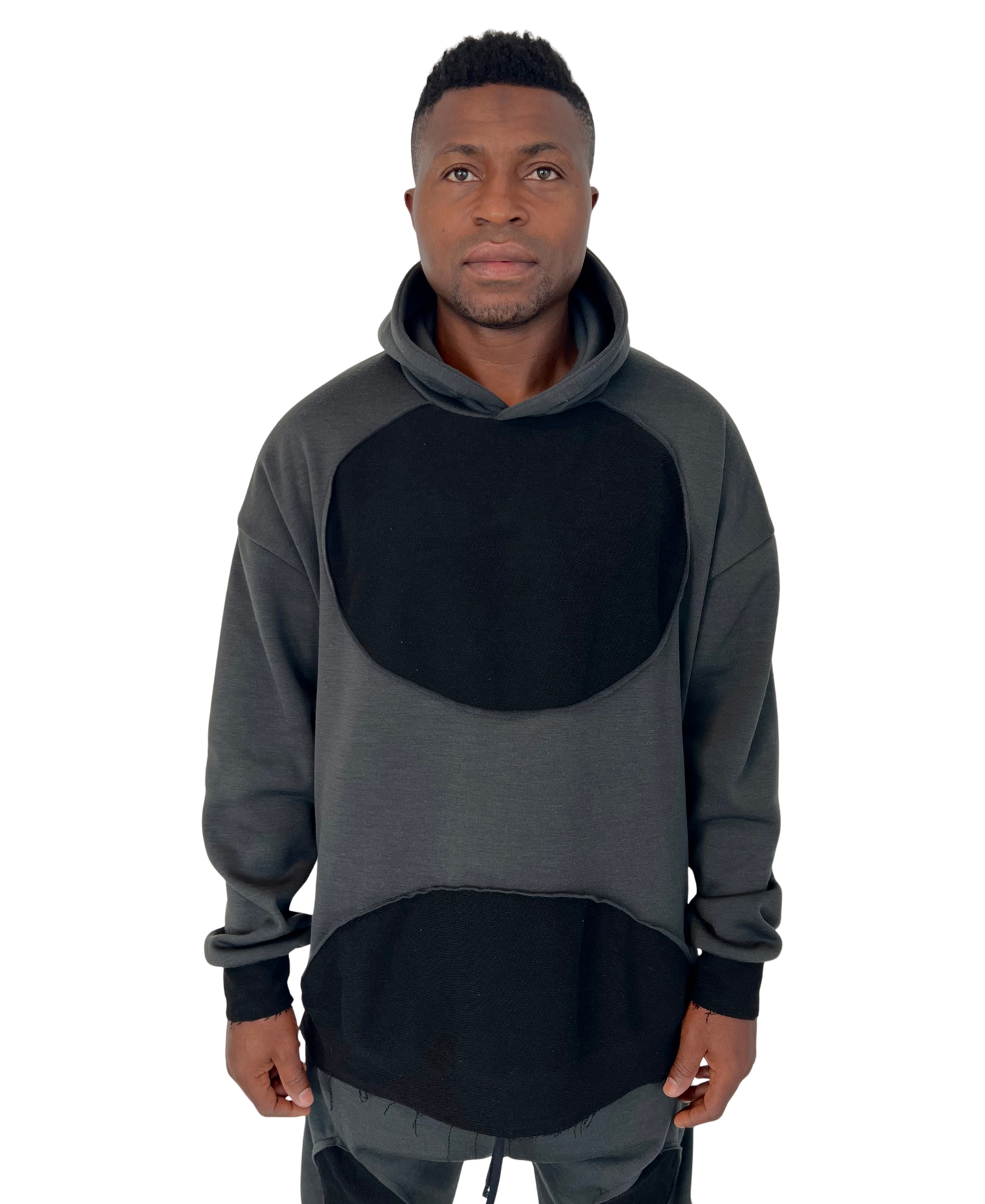 Grey Tracksuit with Black Cut-Out Detail