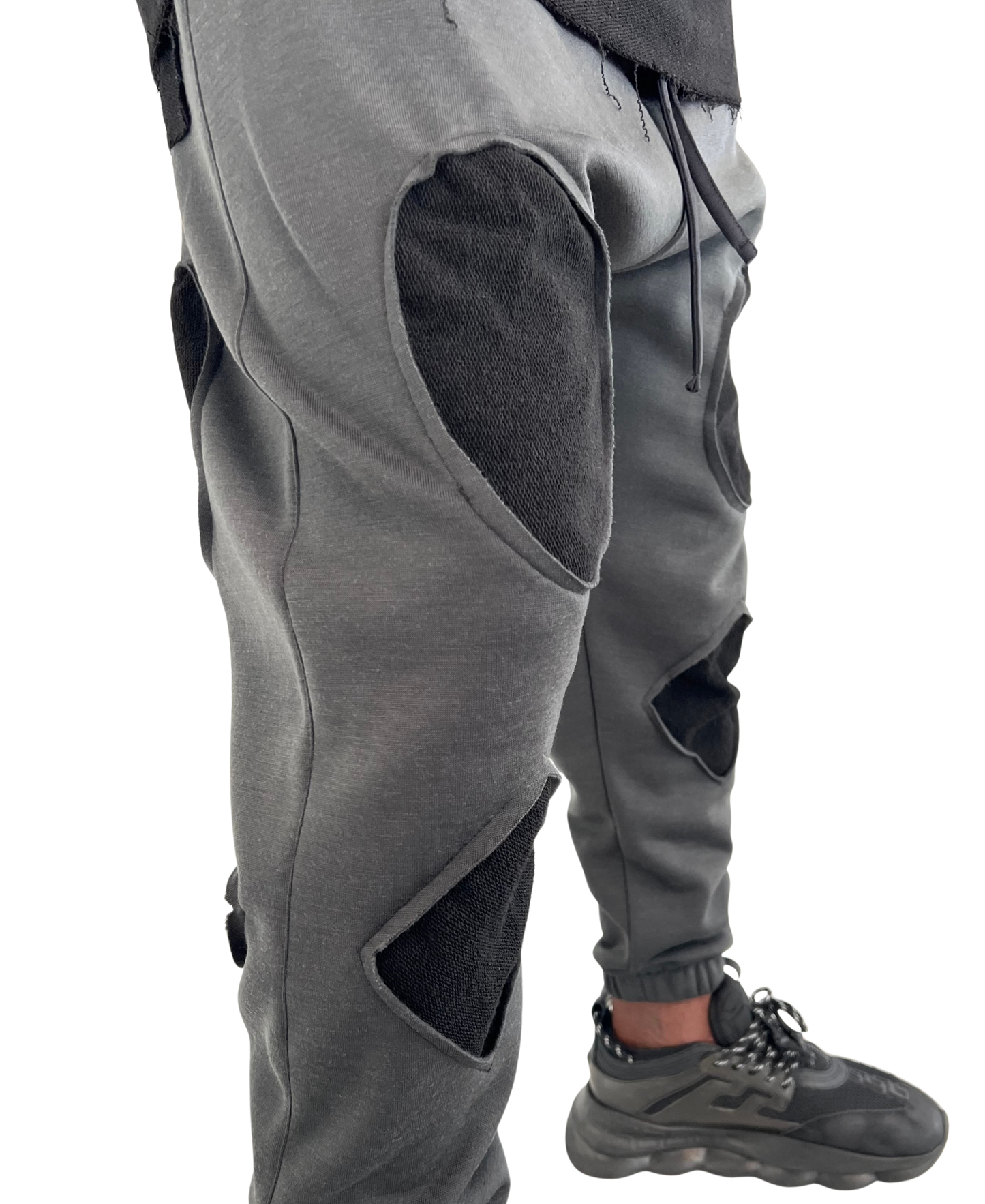 Grey Tracksuit with Black Cut-Out Detail