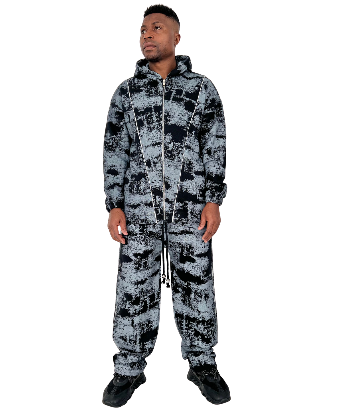 Black-Grey Washed Tracksuit