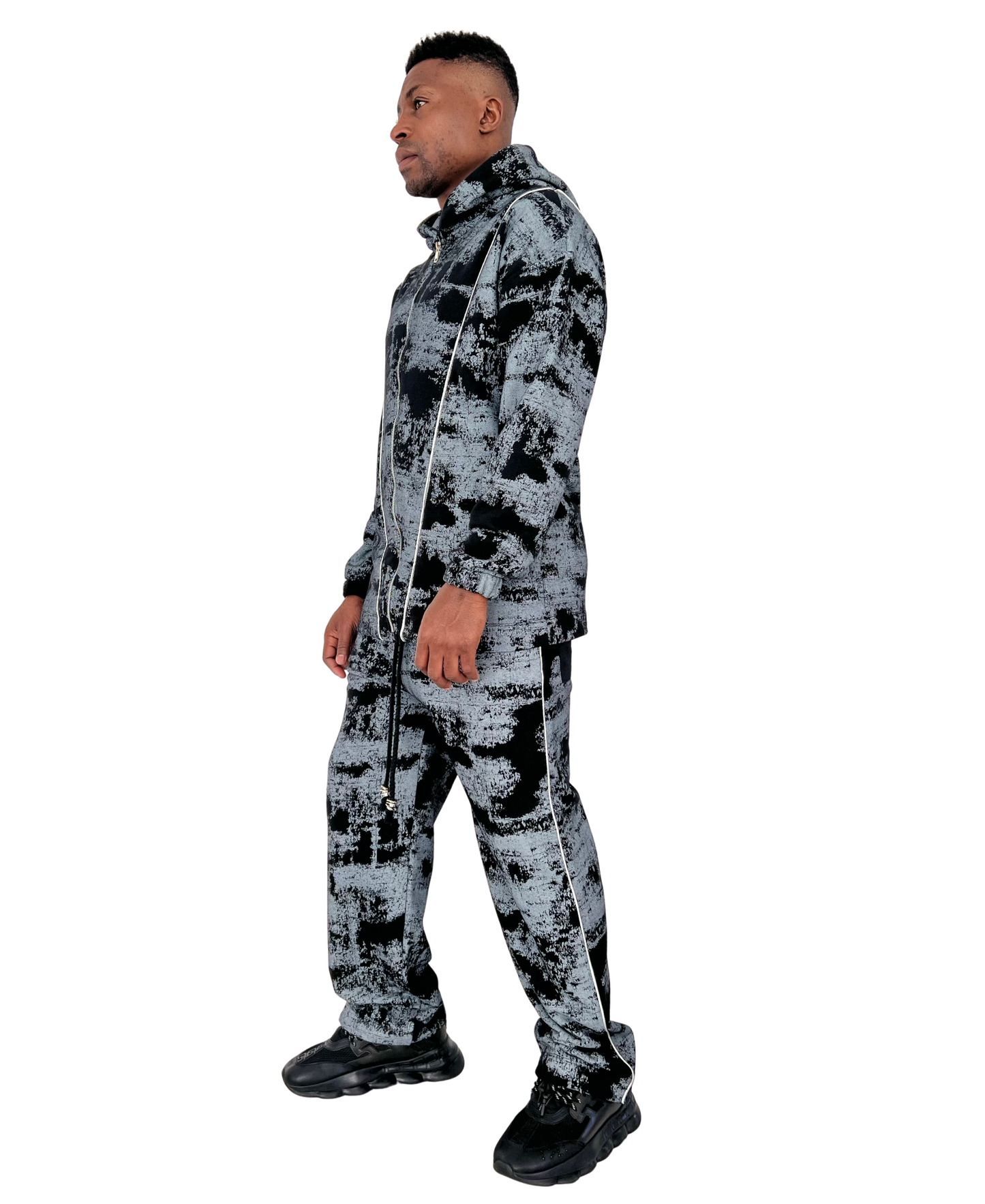 Black-Grey Washed Tracksuit