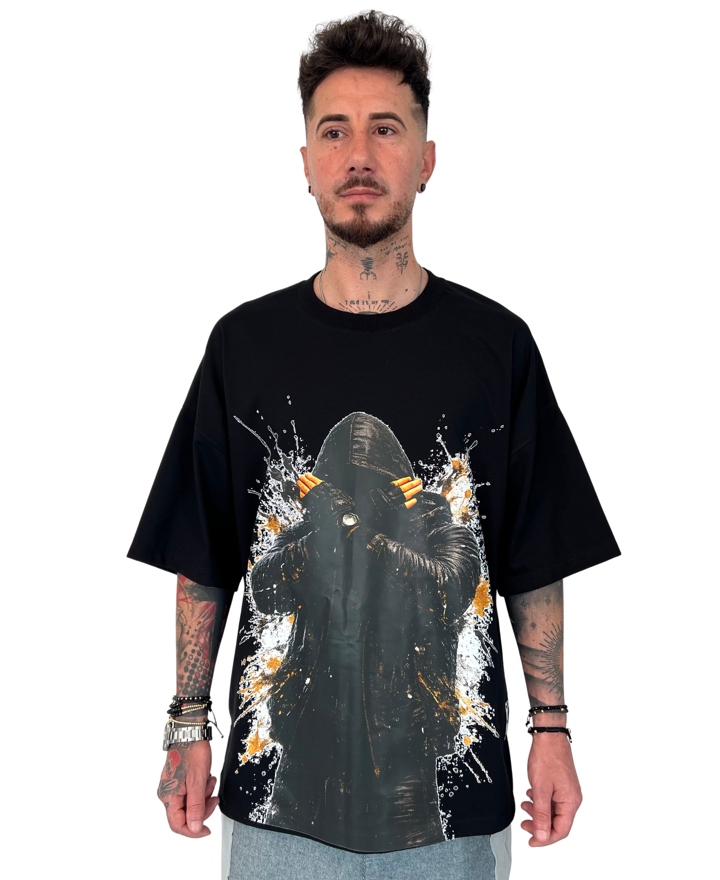 Tricou negru cu print