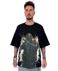 Black T-Shirt with Print Design