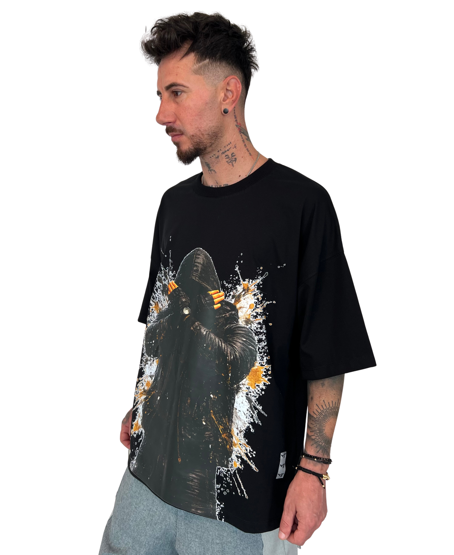 Tricou negru cu print