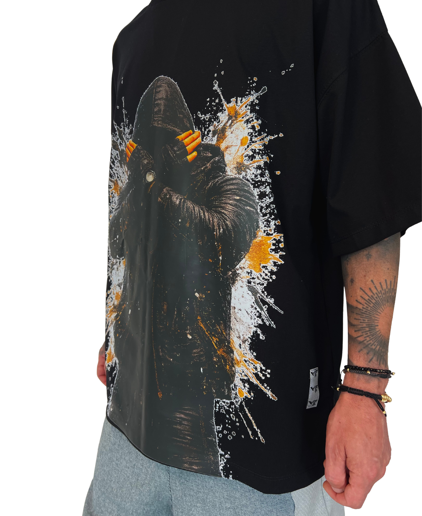 Tricou negru cu print