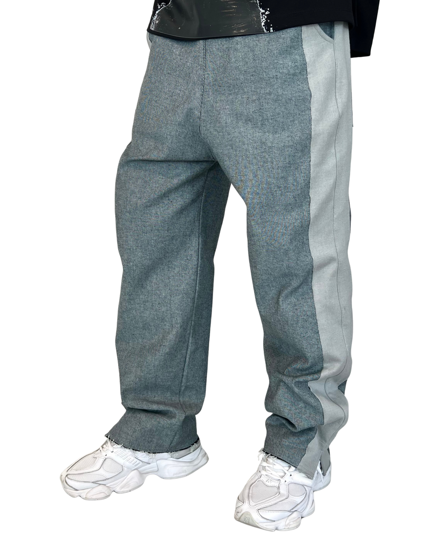 Grey Denim-Style Trousers