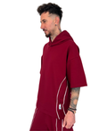 Burgundy T-Shirt with White Piping