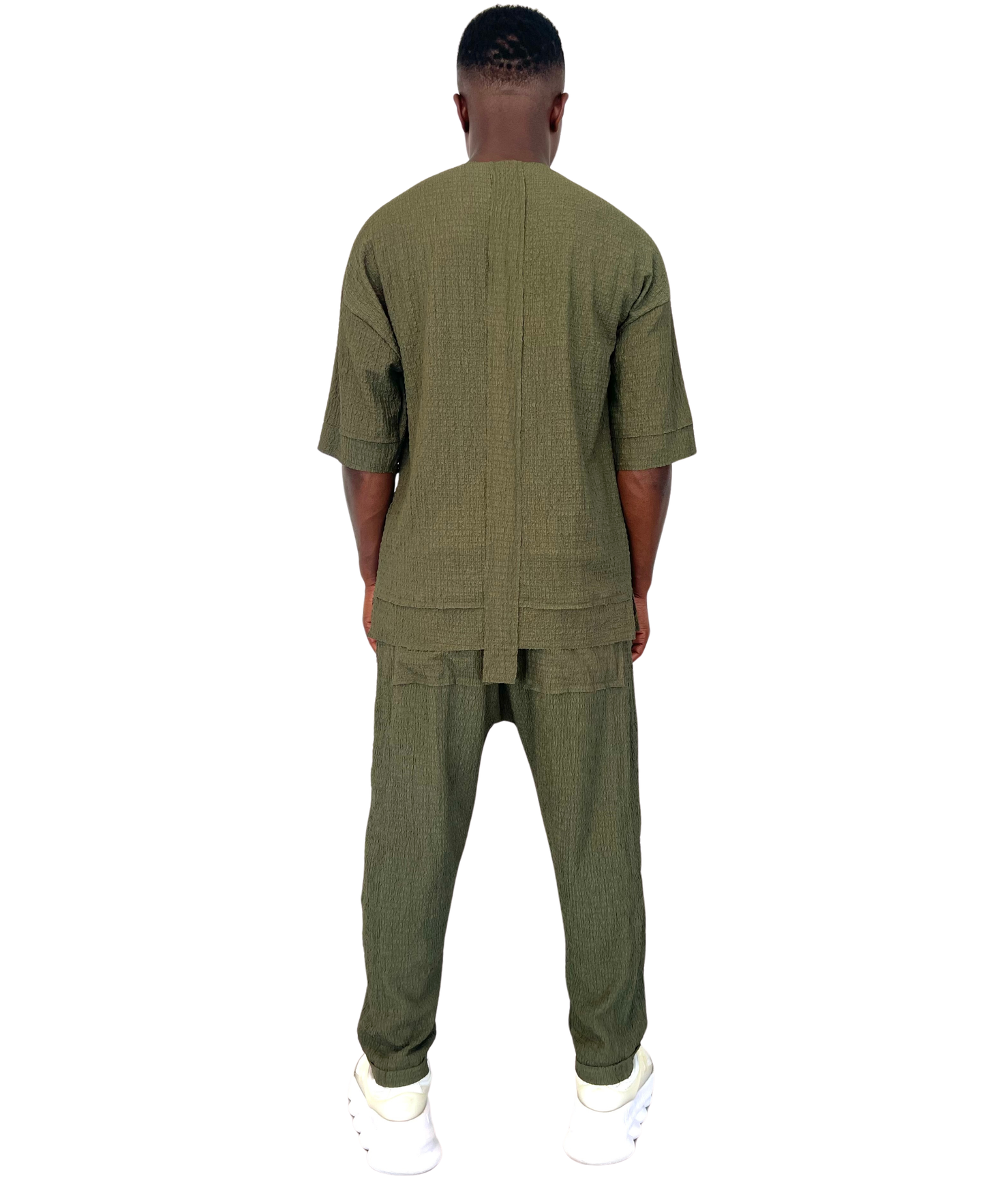 Khaki Two-Piece Set with Long Trousers