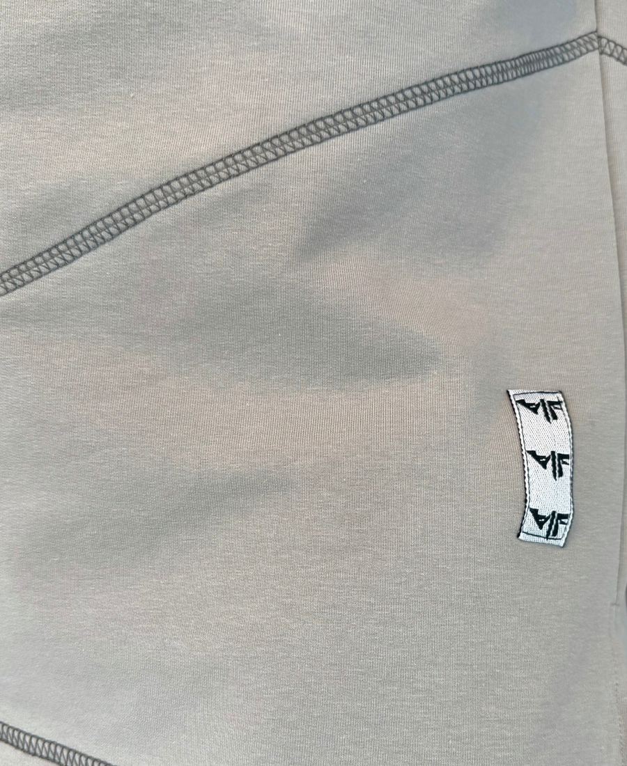 Grey T-Shirt with Contrast Stitch Detailing