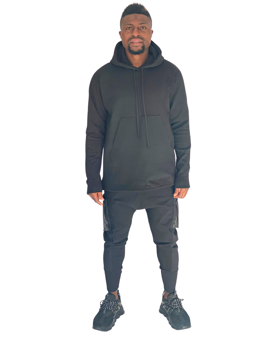 Black Hoodie with Statement Design - Fatai Style