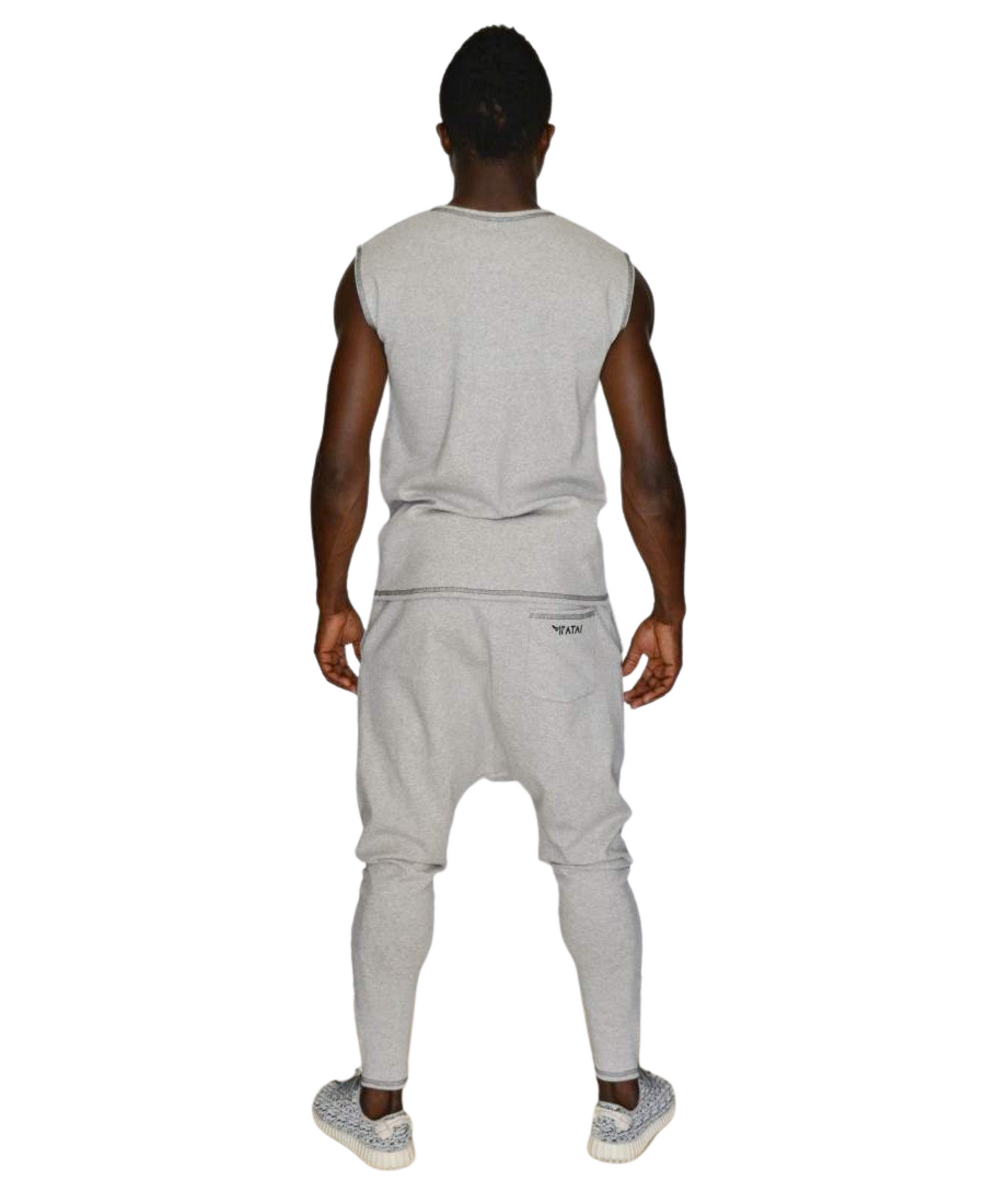 Grey Two-Piece Set with Long Trousers