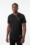 Black T-Shirt with Neck Zip