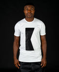 White t-shirt with black applique design - Fatai Style