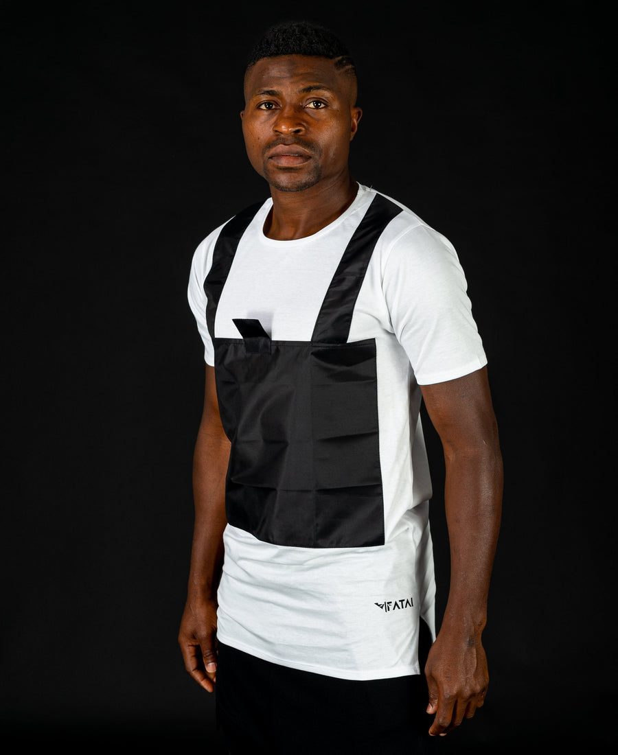 White t-shirt with special panel design - Fatai Style