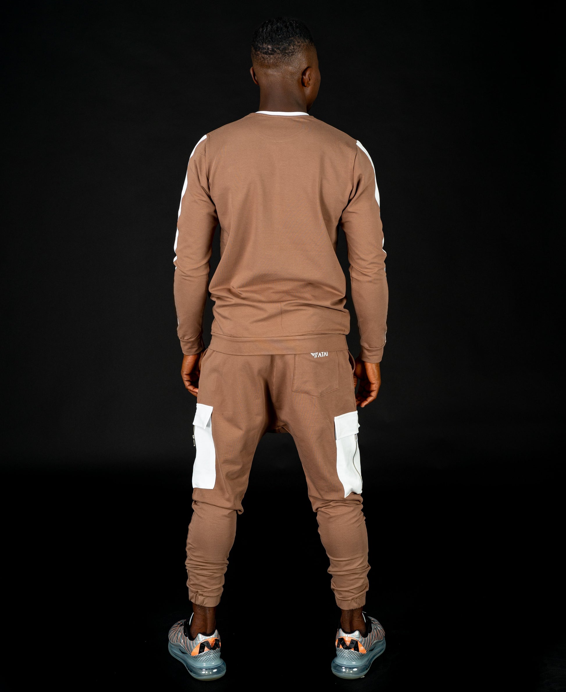 Brown tracksuit (long sleeve t-shirt+long trousers with pocket) - Fatai Style