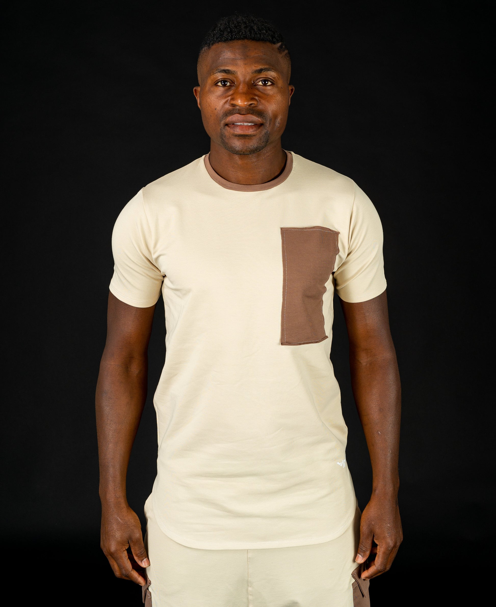 Beige t-shirt with brown design - Fatai Style