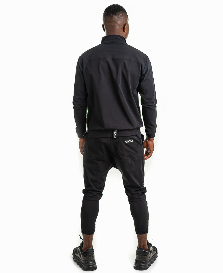 Black Two-Piece Set with Zip Detail
