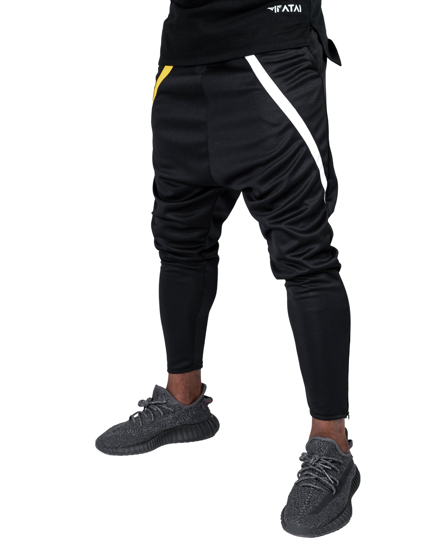 Black trousers with white and yellow design - Fatai Style