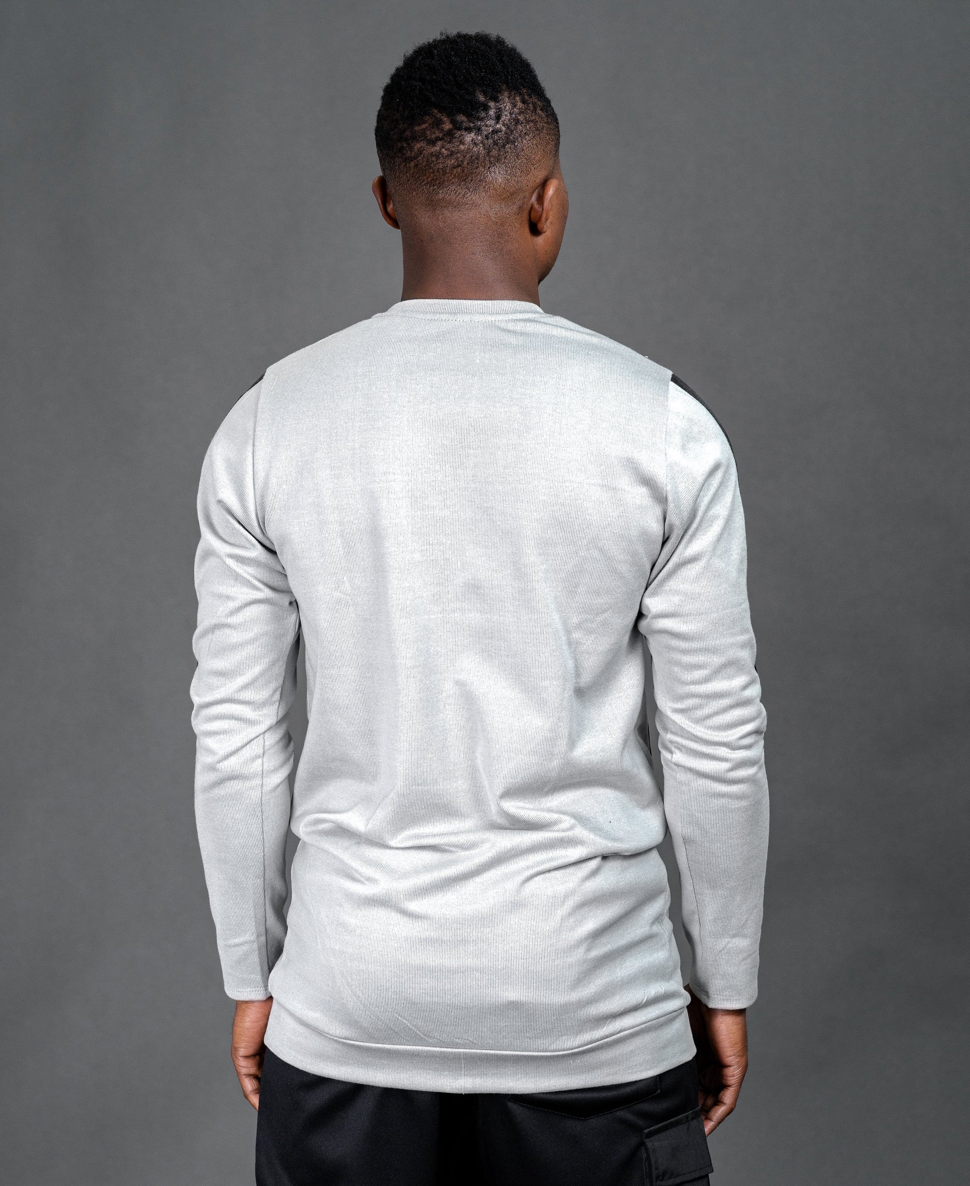 Grey blouse with special design and black lines - Fatai Style