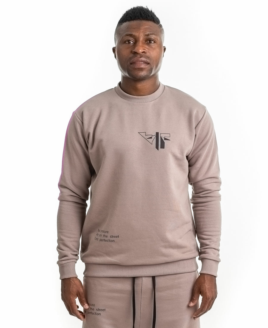 Cappuccino Sweatshirt with Printed Logo