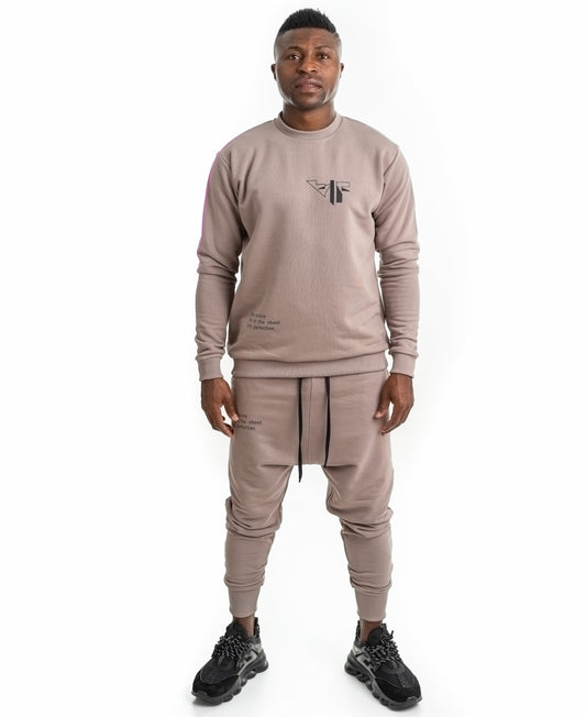 Cappuccino Tracksuit with Printed Graphic