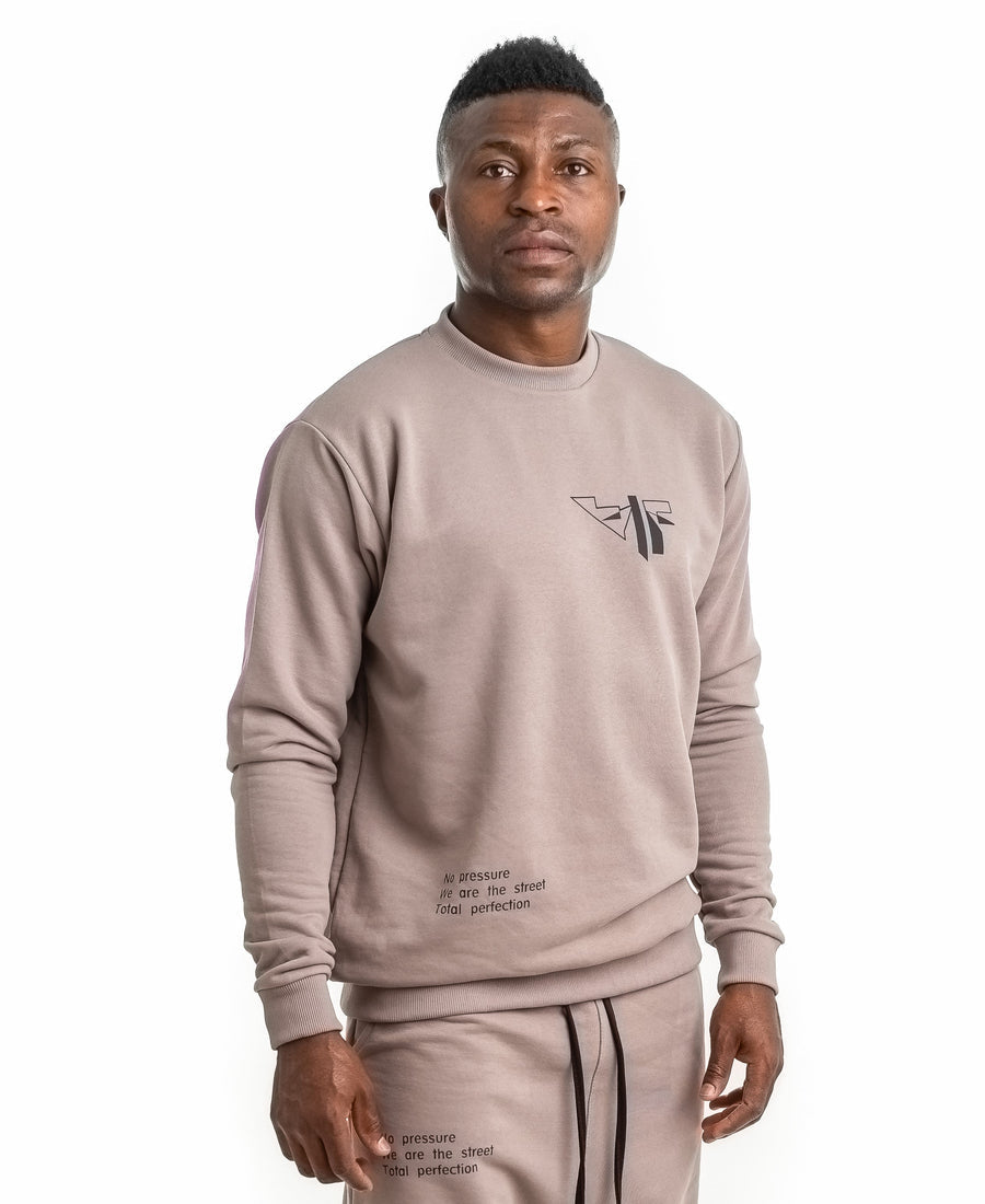 Cappuccino Sweatshirt with Printed Logo