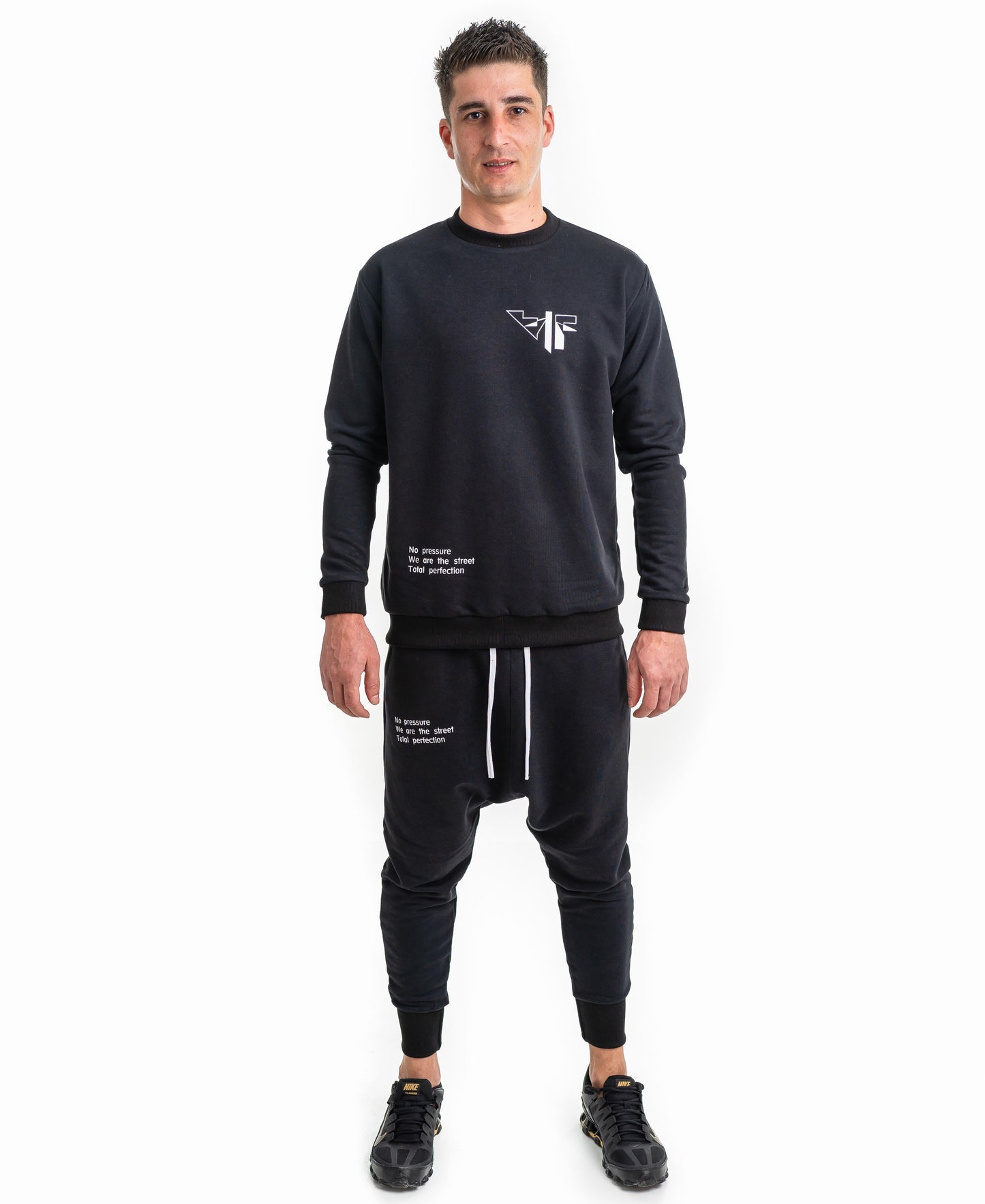 Black Tracksuit with Printed Graphic