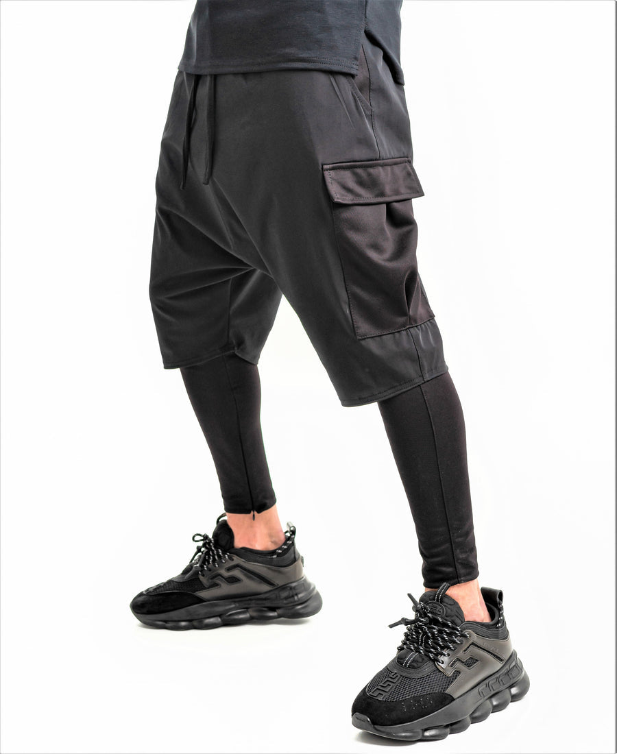 Black 2-in-1 Trousers
