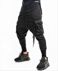Black Trousers with Applied Pockets and Buckle
