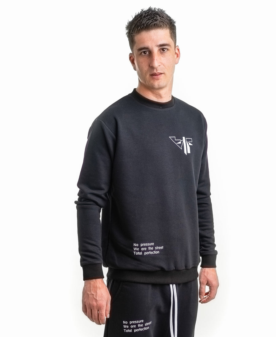 Black Sweatshirt with Printed Logo