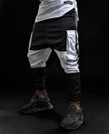 Black and White Trousers with Patch Pockets and Buckle
