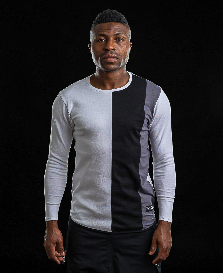 White Top with Black &amp; Grey Detail