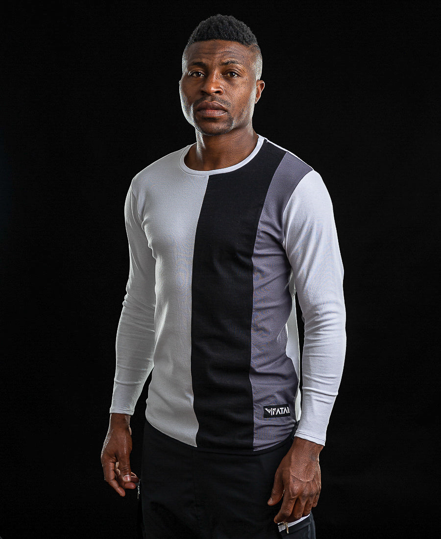 White Top with Black &amp; Grey Detail
