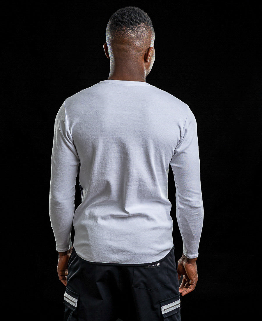 White Top with Black &amp; Grey Detail