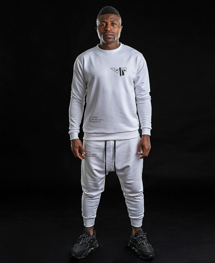 White Tracksuit with Printed Graphic