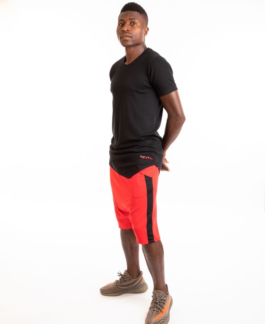 Red short trousers with black line - Fatai Style