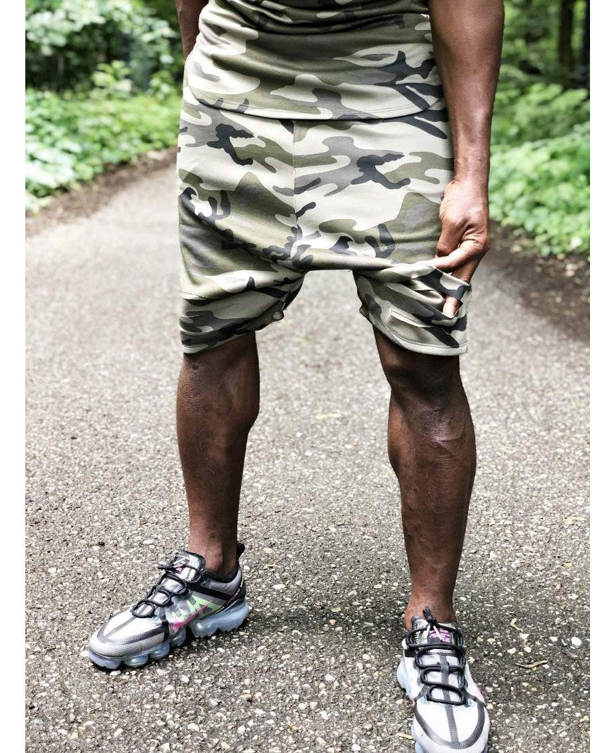 (SET) Tracksuit ''Short Camo with black design'' (t-shirt+trousers) - Fatai Style